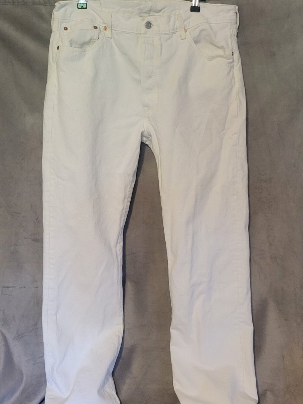 Levi's 501 Straight White Denim Jeans Button 5-Pocket Men 36 x 32 Now 36 x 31